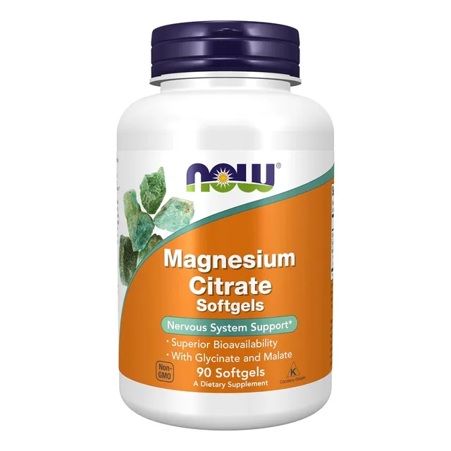 Magnesio Citrate Glycinato Malato Now 90 Caps Gel