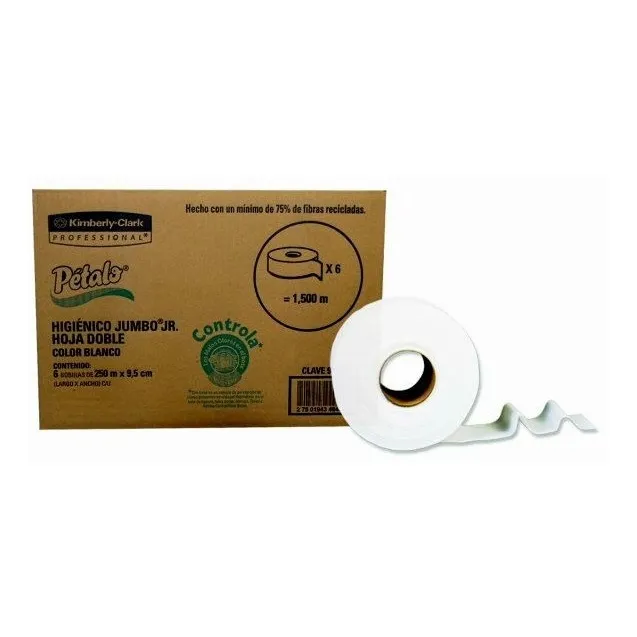 Papel Higienico Bobina Petalo Hoja Doble 250m 6 Rollos