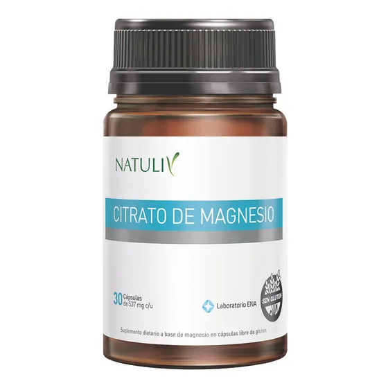 Citrato De Magnesio 30 Cápsulas 537mg Natuliv Sabor Sin sabor