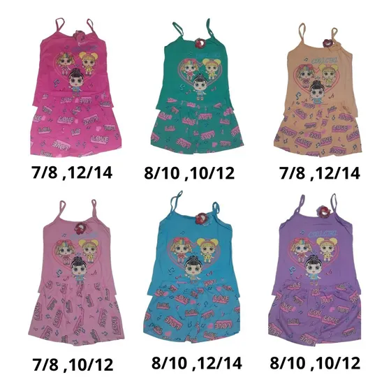 Pijama Lovely Niña Franela Short Munequita 2 Piezas Tallas V