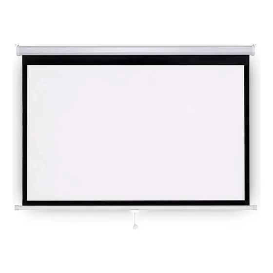 Tela retrátil para projeção de vídeos cor branca 200x150cm Goldentec