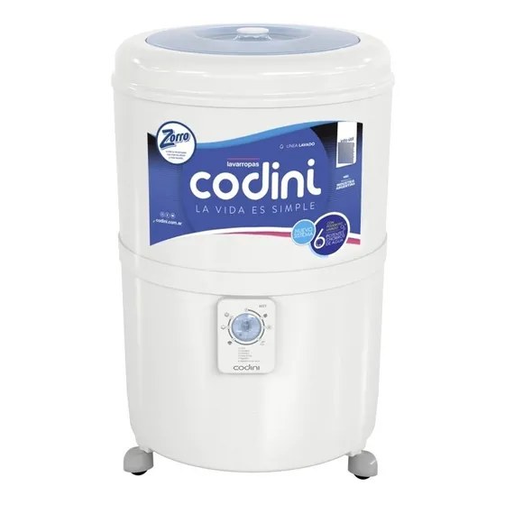 Lavarropas Codini Silent 10kg Blanco 6 Programas