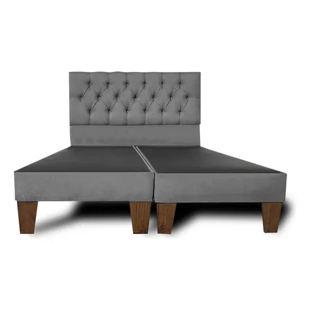 Base Cama 2 Plazas Full 1,35x1,90, Respaldo Click Enmaderado