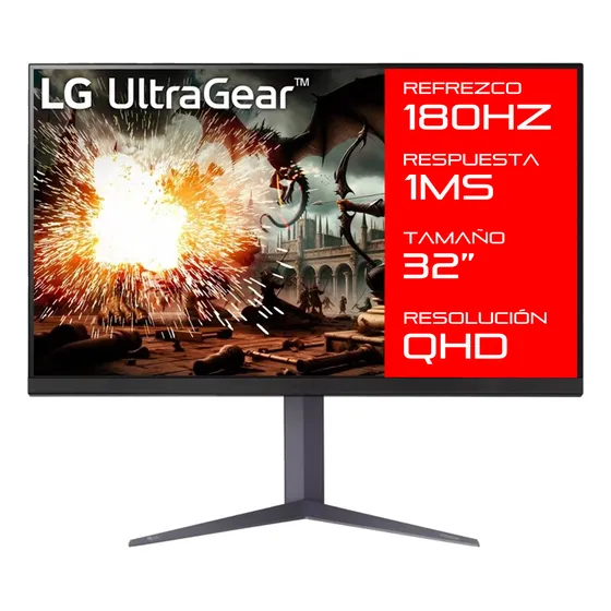 Monitor Gamer LG 32 32gs75q 180hz 1ms Qhd 1440p Ips Hdmi Dp