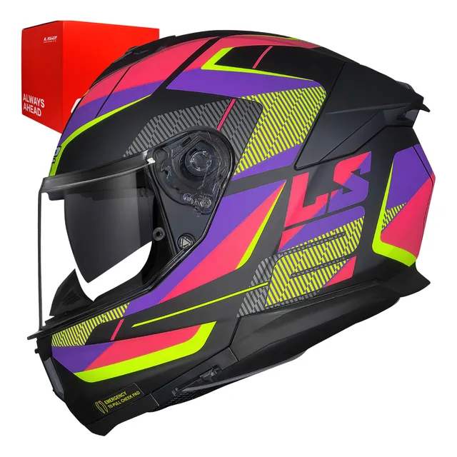 Capacete Fechado Stream Ii Road Rosa C/ Oculos Ls2