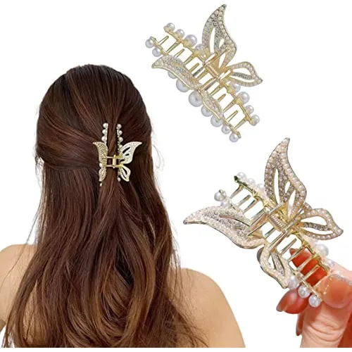 Clips De La Garra De Cristal Clips De Pelo Mariposa 2636s