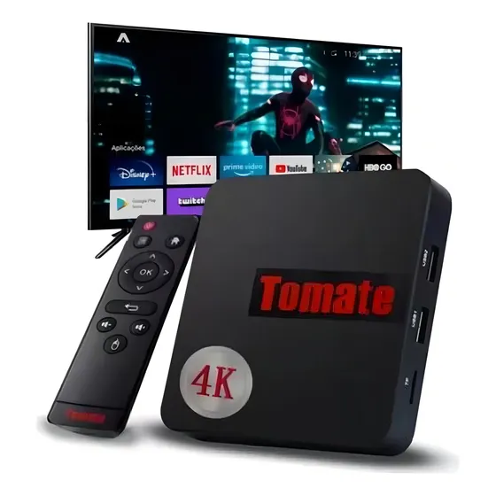 Tomate Smart Tv Box 4k Ultra Hd 2gb Ram 16gb Cor Preto Tipo De Controle Remoto Padrão