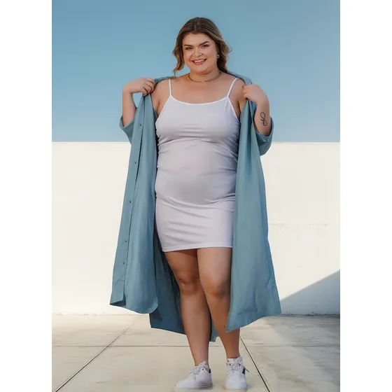 Vestido Anágua Plus Size Mulher Conforto Leveza E Discrição