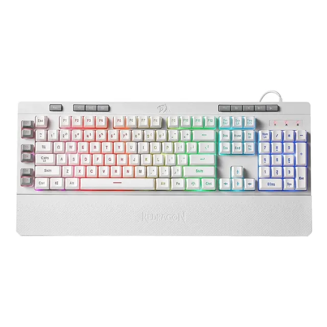 Teclado Gamer Semi-mecánico Redragon Shiva K512 Rgb Blanco