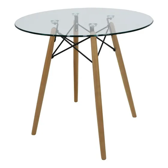 Mesa Eames Oslo Cristal Mundo In Redonda Para Comedor Color de la tapa Natural