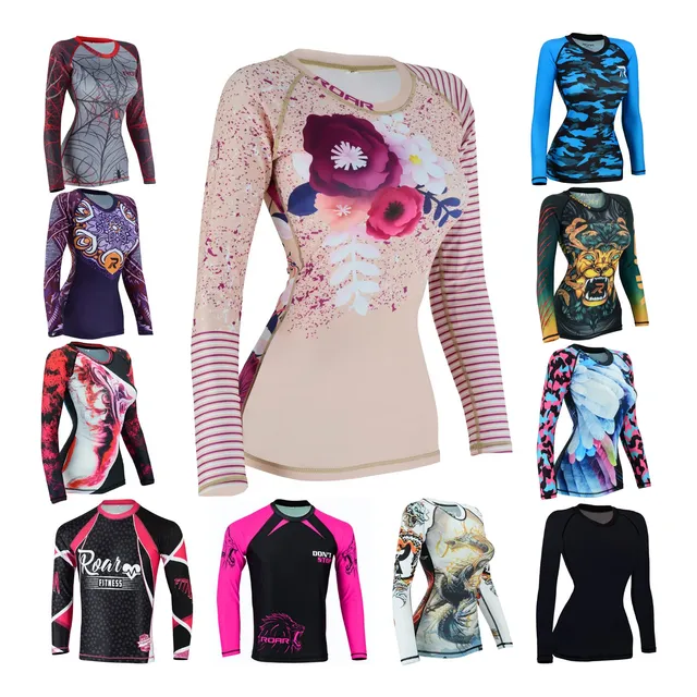 Roar Mma Grappling Rash Guard Camiseta Manga Larga Para Bjj