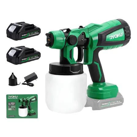 Pistola Pulverizador Tinta Elétrico Compressor 20v 2 Bateria Verde 127/220v