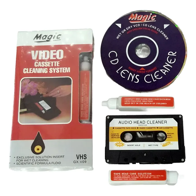 Limpiador Cabezal Cassette Audio Vhs Cd Dvd Wet Type Cleaner