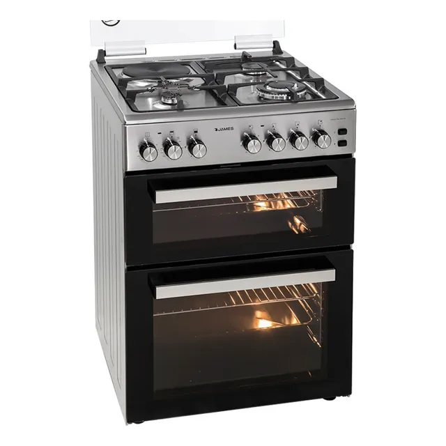 Cocina Doble Horno James C900 Combinada Inox 3+1 Dimm