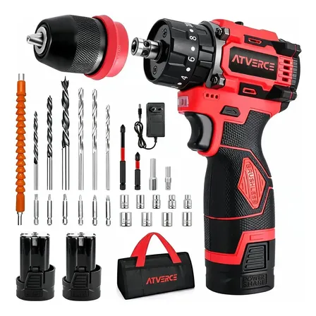 Parafusadeira de Impacto Atverce 16.8V com 2 Baterias e Kit de Acessórios