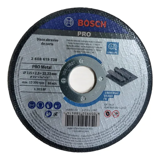 Discos De Corte Std For Metal 4 1/2''x2,5mm - Bosch (25un)