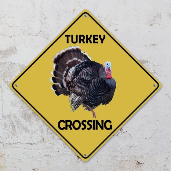 Letrero Cruce Pavo Advertencia Calle Vida Silvestre Novedad