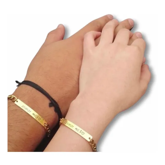 Par De Pulseras De Parejas Personalizadas