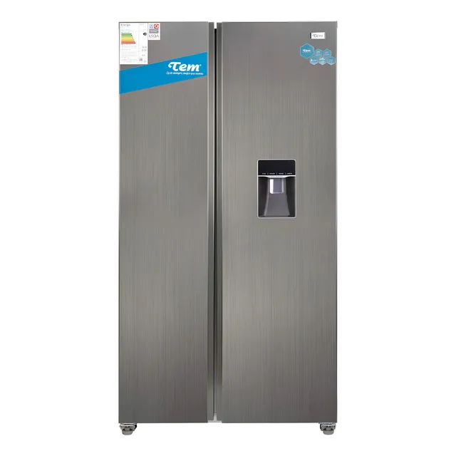 Heladera Side By Side Inverter Tem T0urfs&si Con Dispensador Color Gris