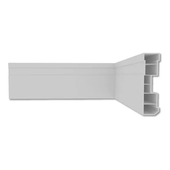 Zocalo De Pvc Plasbil 15mm X 70mm X 2,40 Mts Blanco