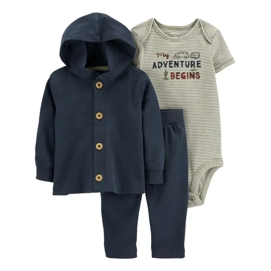 Carters Conjunto Bebe Trio Casaco Calça Menino Rn A 24 Meses
