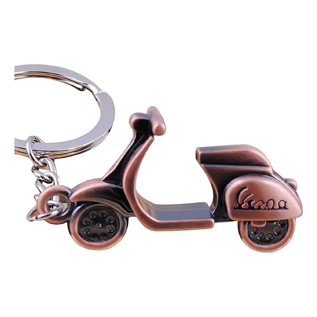 Llavero Retro Moto Vespa Color Dorado Oscuro