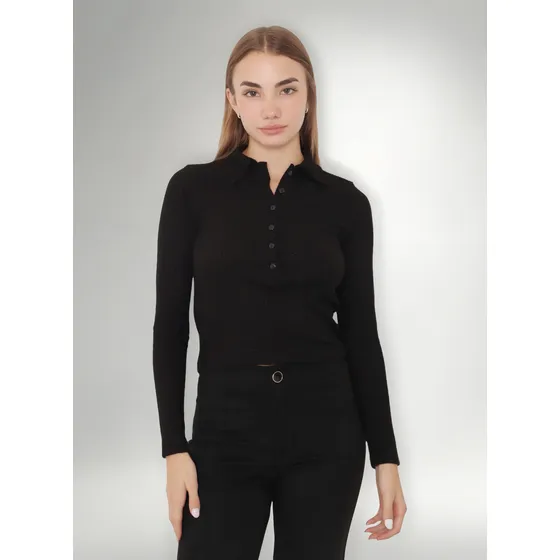 Remera Larga Mujer Fran Con Cuello Camisa - Marca Nano