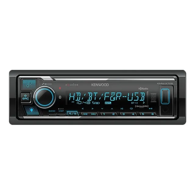 Autoestéreo Receptor De Medios Kenwood eXcelon KMM-X705 1 DIN Bluetooth Amazon Alexa USB Auxiliar Radio AM FM MP3 Color Negro