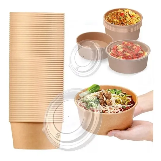 Envase Contenedor Para Alimentos En Kraft 24 Oz 12und 