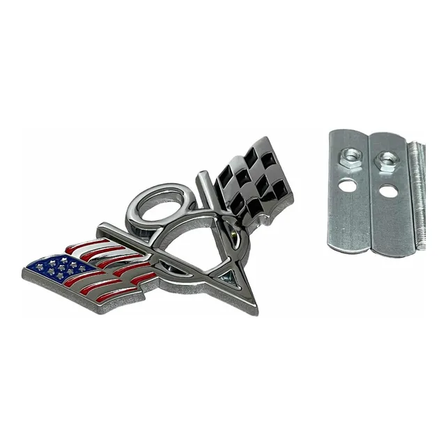Emblema Grade V8 Usa Cromo Camaro Ss Mustang 5.0 Dodge Hemi