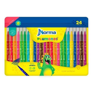 Plumones Norma Punta Bala C/24 Lavables Plumones Norma Punta Bala C/24 Lavables