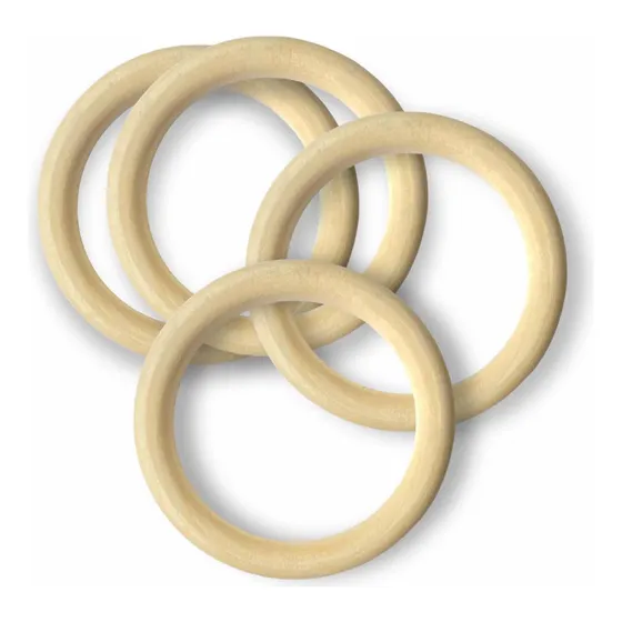 Argollas De Madera 9 Cms. (90x10mm) - 4 Unidades