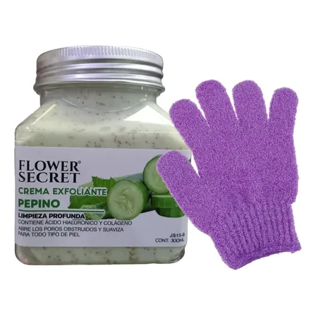 Exfoliante En Crema Corporal Y Facial + 1 Guante Masajeador Fragancia Pepino