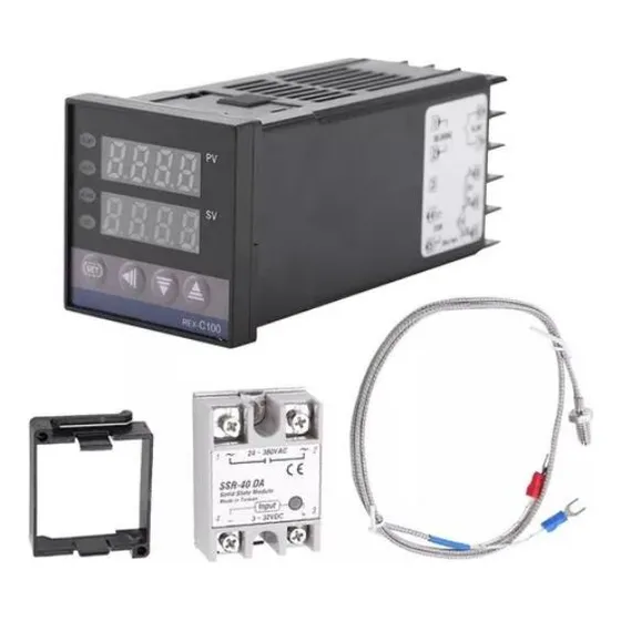 Controlador De Temperatura Digital Lcd Pid Rex-c100 + K