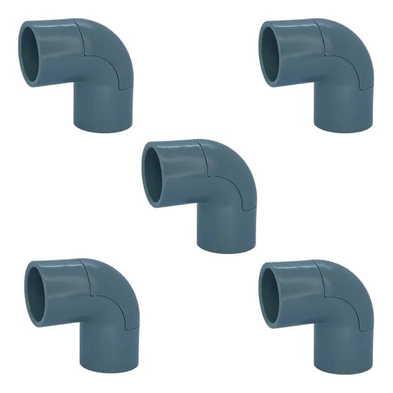 Kit Com 05 Joelhos C/ Inspeção Condulete 3/4'' Pvc Cinza