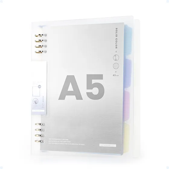 Fichário Escolar Transparente Caderno 8 Argolas Pautado A5