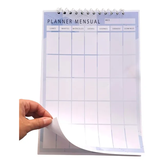 Planificador Mensual - Planner Azul Dos Tamaños A4 A3