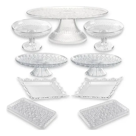 Kit Lapidado- 1 Boleira Grande, 4 Médio + 4 Bandejas Luxo