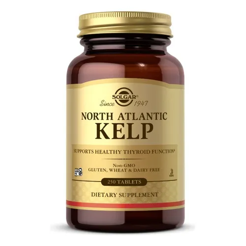 Kelp Atlantico Norte Solgar Yodo Vegano Tiroides X 250 Caps Sabor Sin Sabor