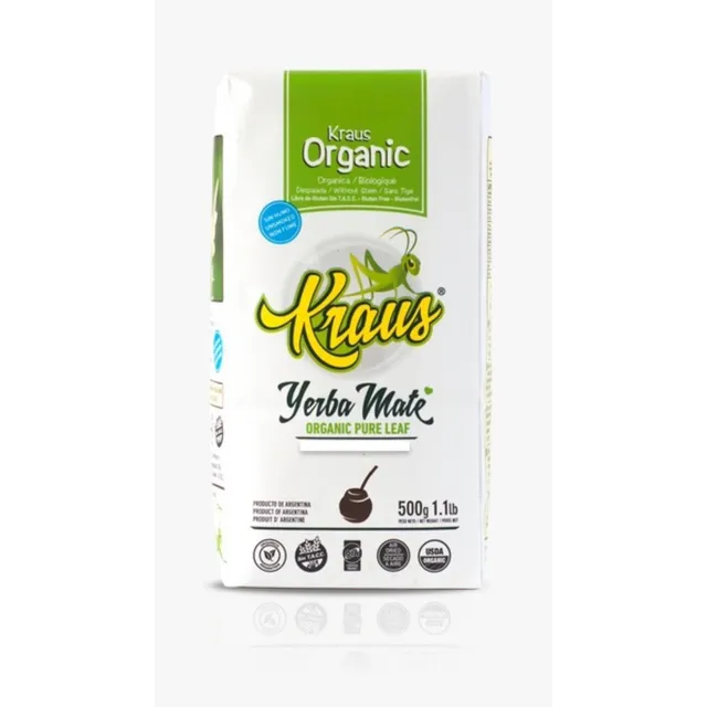 Yerba Mate Kraus Orgánica Despalada 500 Gr.
