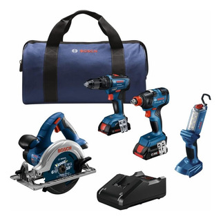 Bosch Gxl18v-497b23 18v Kit Combinado De 4 Herramientas Con Bosch Gxl18v-497b23 18v Kit Combinado De 4 Herramientas Con