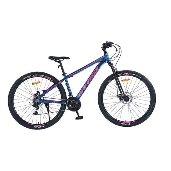 Bicicleta Mtb Overtech Q6 R29 Aluminio , 21v Con Shimano , Freno A Disco, Con Suspensión , Color Azul/rosa/blanco, Tamaño Del Cuadro M