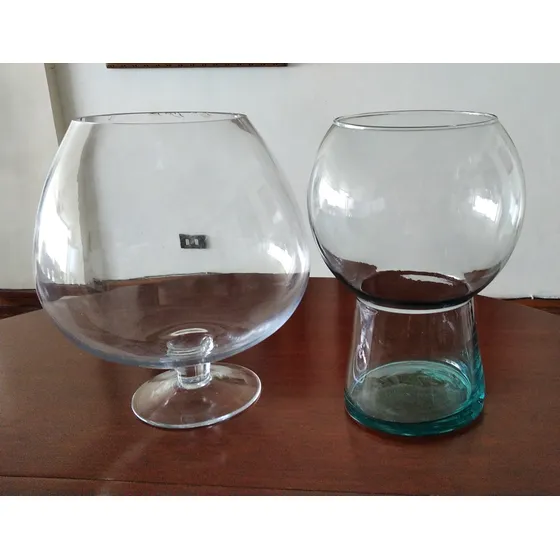 2 Bols De Vidrio Grandes Altos Para Tizana/coctel 12/ 8 Lts.