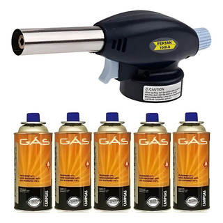 Maçarico Culinário Portátil Com Regulagem Gourmet + 5 Refis Maçarico Culinário Portátil Com Regulagem Gourmet + 5 Refis
