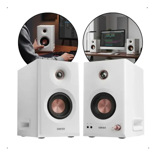 Monitores de estúdio Edifier Mr3 com Bluetooth de cor branca