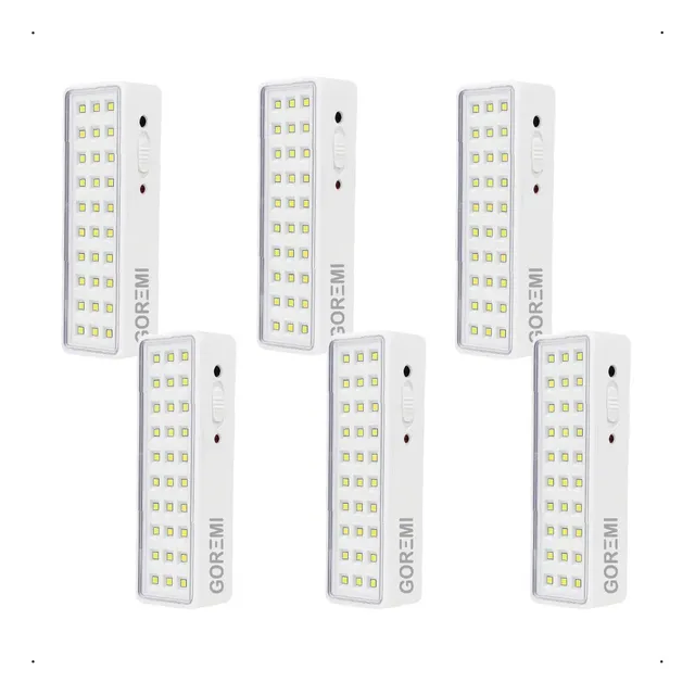 6 Luminária Emergência Lâmpada 30 Leds Recarregável Bivolt Branco-frio