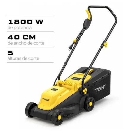 Cortadora De Césped Eléctrica Trent 1800w 40cm Bolsa 35l