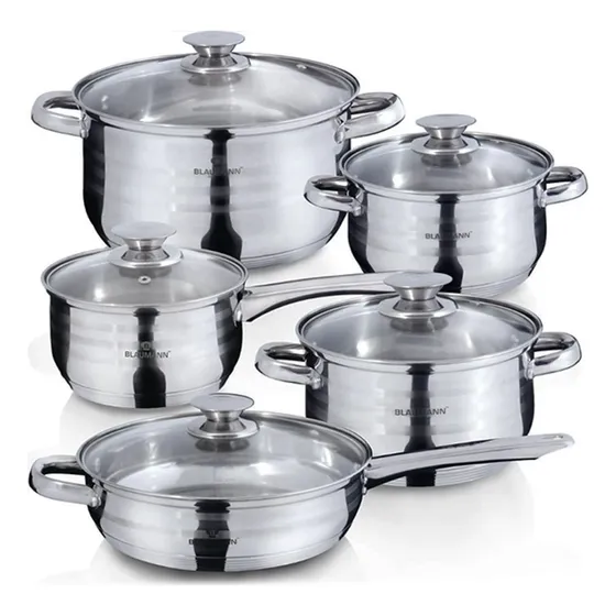 Juego De Ollas 10pz Blaumann Gourmet Acero T/v