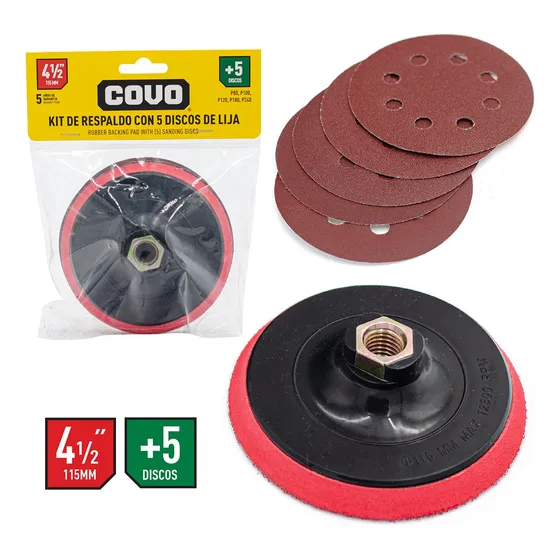 Kit Esmeril 4-1/2+5 Discos Covo