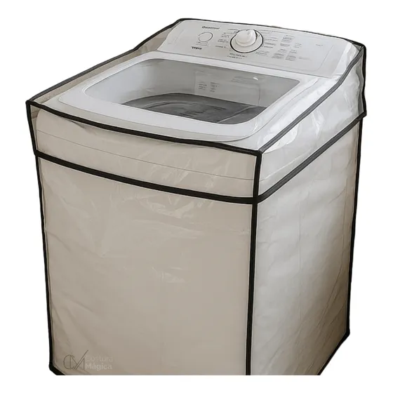 Capa Máquina Lavar Roupas De 8 A 15kg Plástico Com Elástico